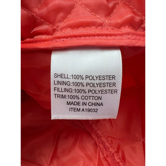 Appleseed's Orange Coral Quilted Barn Jacket Plus 1X Country Chic Cottagecore - Picture 16 of 16